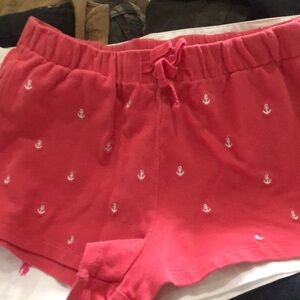 Polo Ralph Lauren coral w/ white anchor logo girls lounge shorts